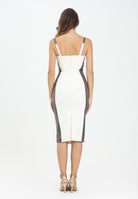 ELISABETTA FRANCHI Abito midi panna da donna con dettagli pitone AB83857E2 EP5 ELISABETTA FRANCHI 