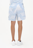ADIDAS ORIGINALS Shorts Bruised Banana bianco e azzurro da uomo con stampa all-over KC6435 . ADIDAS ORIGINALS 
