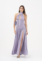 ELISABETTA FRANCHI Abito lungo lilla da donna in jersey lamé ABR1861E2 EV7 ELISABETTA FRANCHI 