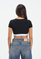 CALVIN KLEIN T-shirt a manica corta nera da donna con banda logata LV00QF8495 UB1 CALVIN KLEIN 