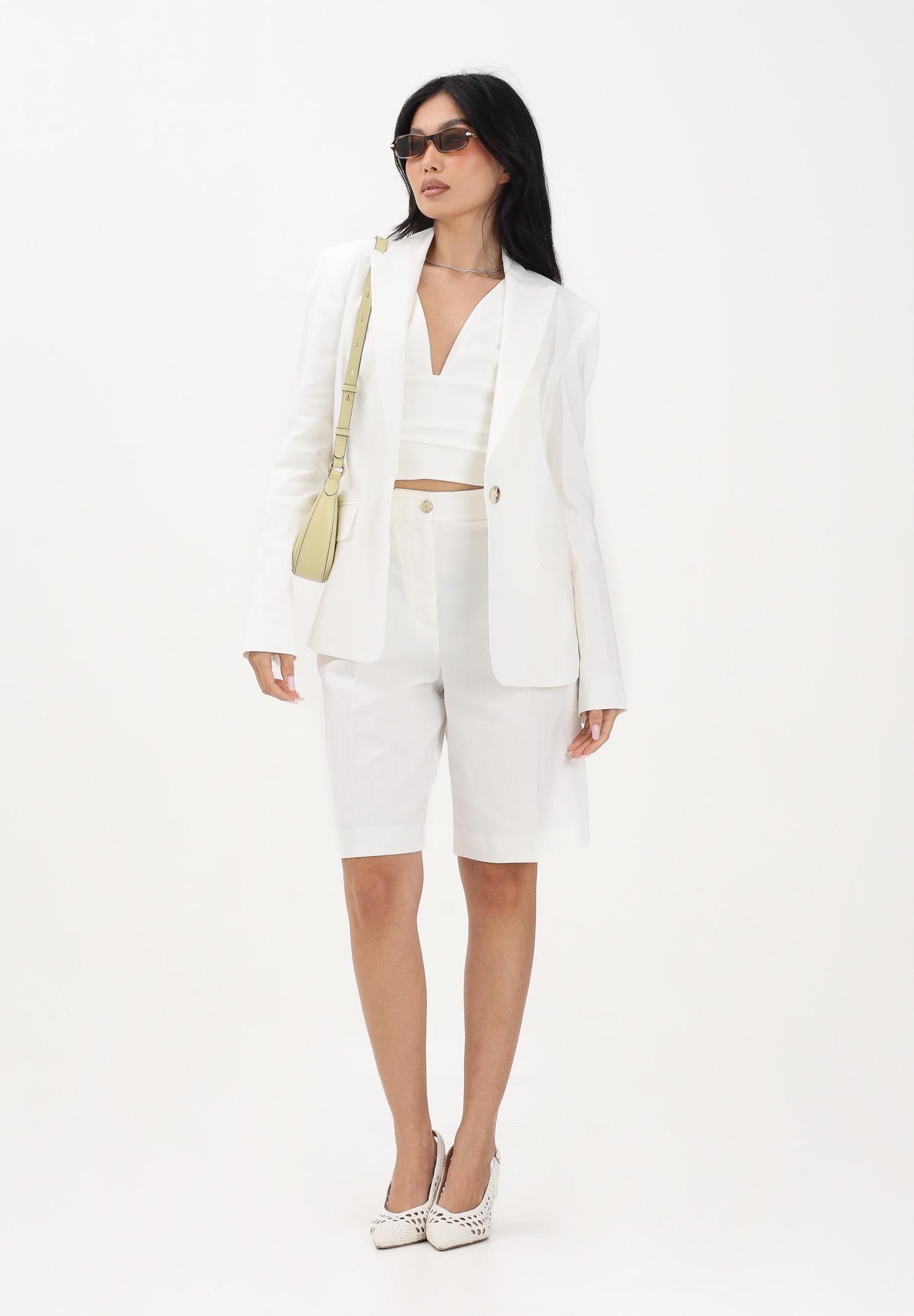 PINKO Bermuda bianco da donna con piega stirata 106594A34I Z05 PINKO 