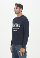 TOMMY HILFIGER Maglioncino girocollo blu da uomo con logo MW0MW39533DW5  TOMMY HILFIGER 