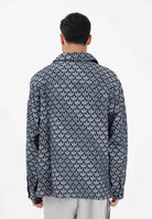 ADIDAS ORIGINALS Camicia a manica lunga in denim blu da uomo con motivo monogramma KD0397 . ADIDAS ORIGINALS 