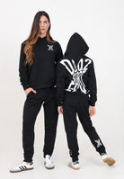 Pantalone sportivo nero per donna e bambina con stampa logo DQ2527D003G DQ900 DSQUARED2 