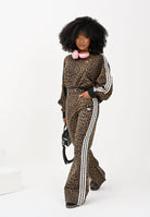 ADIDAS ORIGINALS Felpa girocollo Leopard Crewneck marrone da donna JW7303  ADIDAS ORIGINALS 