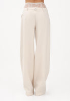 PATRIZIA PEPE Pantalone elegante panna da donna con vita in pizzo 8P0769A6F5 W409 PATRIZIA PEPE 