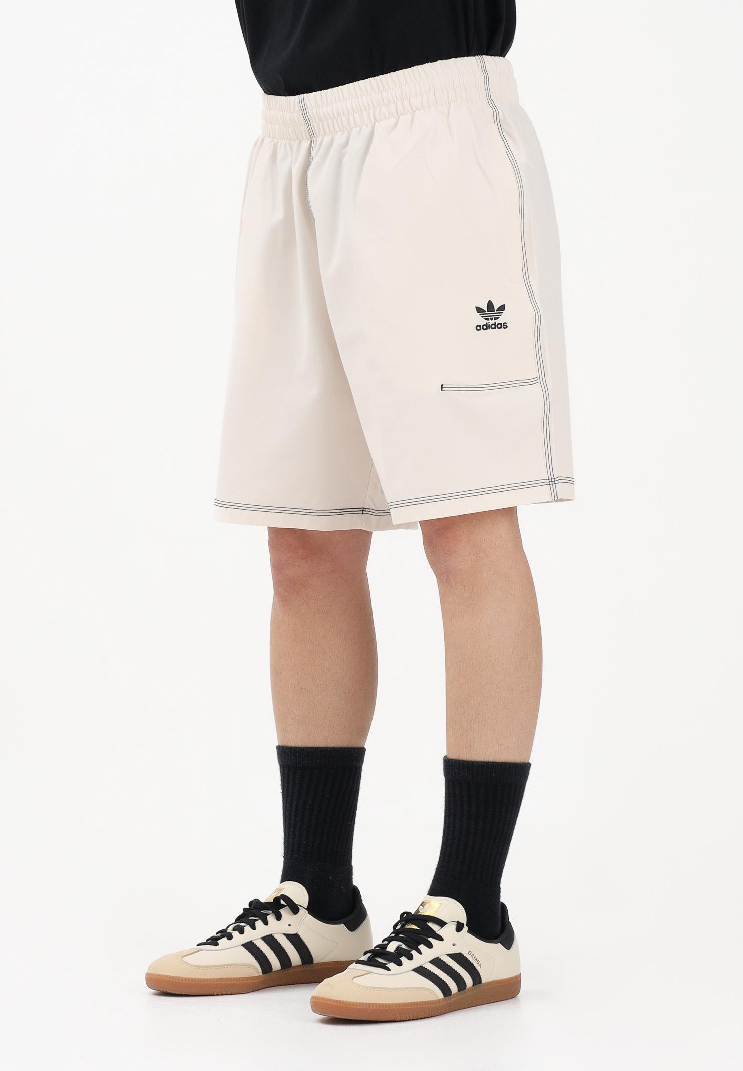 ADIDAS ORIGINALS Shorts sportivo TREFOIL ESSENTIALS panna da uomo KA8541 . ADIDAS ORIGINALS 