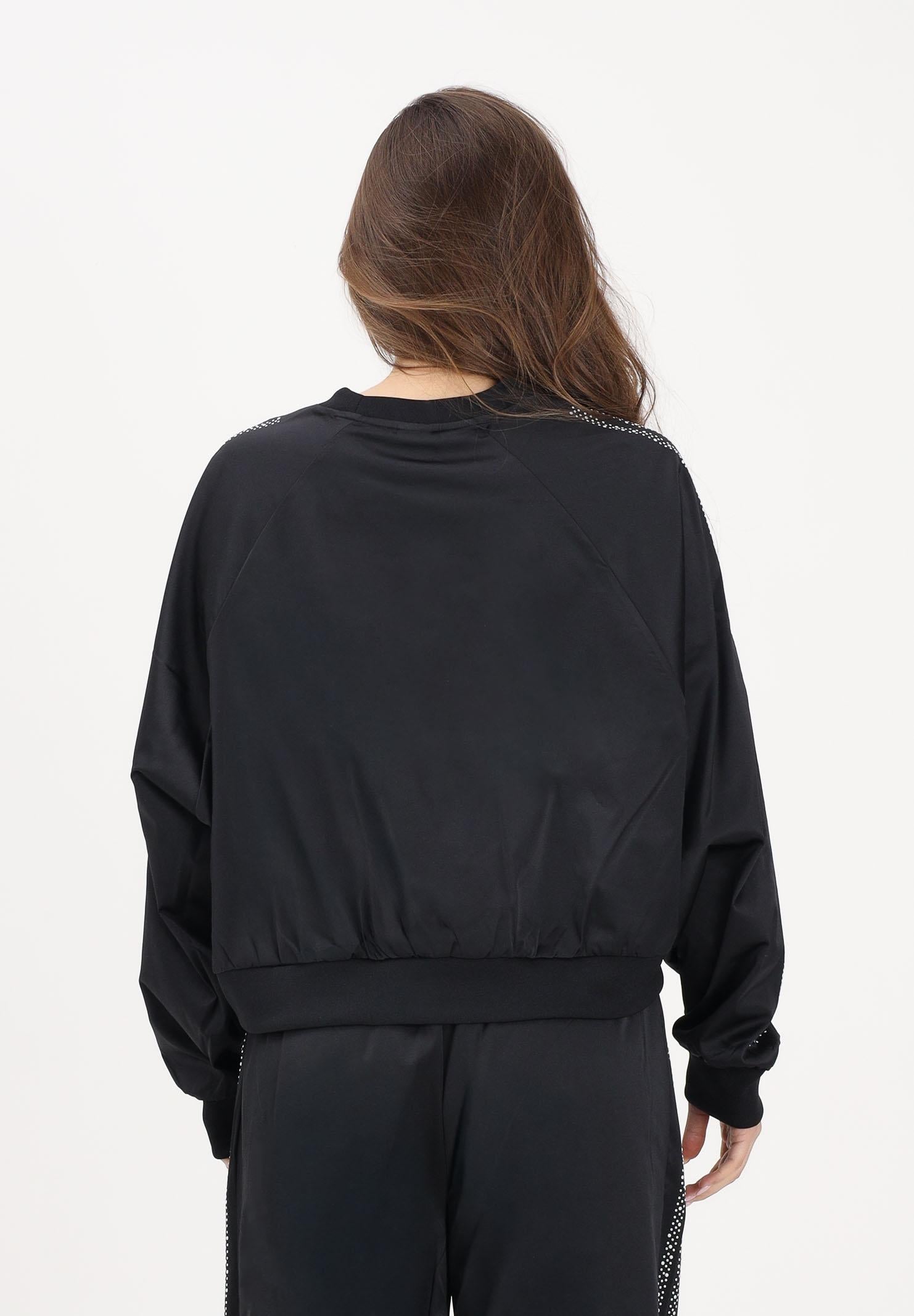 ADIDAS ORIGINALS Felpa girocollo PEARL JACQUARD nera da donna KC8087 . ADIDAS ORIGINALS 