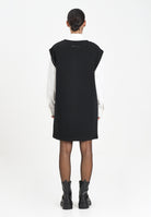 MAISON MARGIELA Abito corto nero per donna e ragazze con maxi logo M60850MM02X M6900 MAISON MARGIELA 