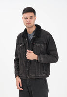LEVI'S® Giubbotto Sherpa Trucker Type III in denim nero da uomo 16365-0291  LEVI'S® 