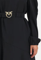 PINKO Abito longuette nero da donna con cintura Love Birds 105727A2U2 Z99 PINKO 