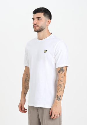 LYLE & SCOTT T-shirt a manica corta bianca da uomo con patch logo TS400VOG 626 LYLE & SCOTT 