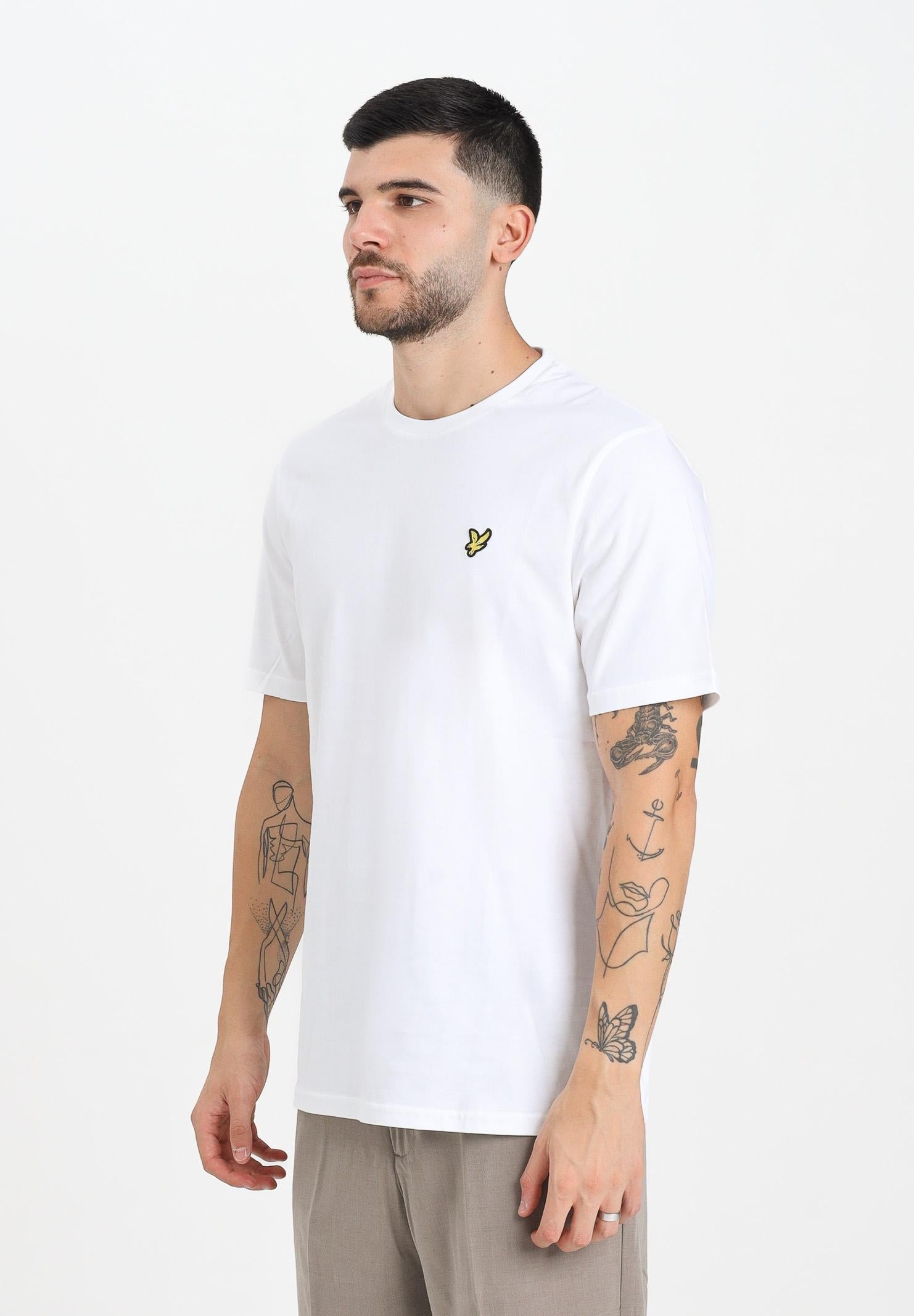 LYLE & SCOTT T-shirt a manica corta bianca da uomo con patch logo TS400VOG 626 LYLE & SCOTT 