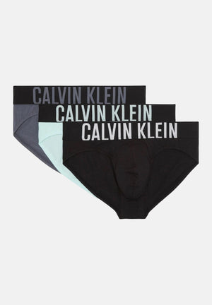 CALVIN KLEIN Set da 3 slip verde acqua, nero e grigio scuro da uomo 000NB3607A ZDB CALVIN KLEIN 