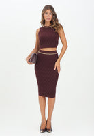 ELISABETTA FRANCHI Gonna midi in maglia bordeaux da donna GK20B56E2 EA4 ELISABETTA FRANCHI 