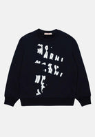 Felpa girocollo nera per donna e bambina con stampa M01224M00RE 0M900 MARNI 