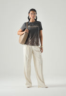 MAX MARA STUDIO T-shirt girocollo color Nero, nero con stampa animalier marrone e beige, da donna. 2626976011600 005 MAX MARA 