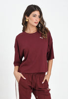PUMA T-shirt a manica corta WARDROBE Essentials bordeaux da donna 629743 96 PUMA 