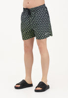 NIKE Shorts mare nero da uomo con stampa Swoosh NESSG577 001 NIKE 