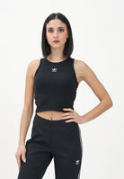 ADIDAS ORIGINALS Canotta Essentials Ribbed nera da donna IW5736 . ADIDAS ORIGINALS 