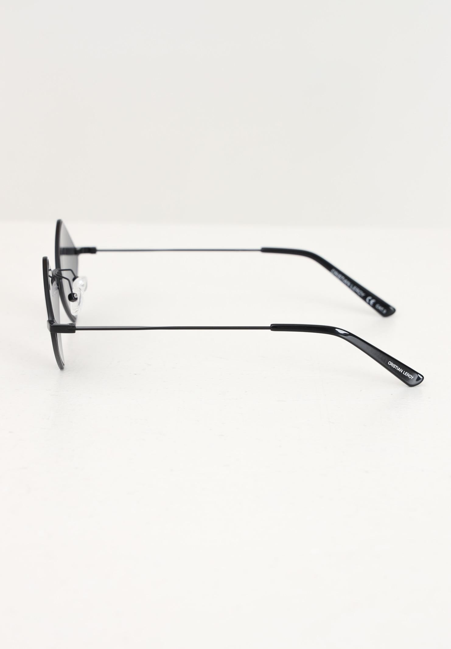 Occhiali da sole neri per uomo e donna con lenti a rombo 2148 02 CRISTIAN LEROY 