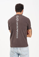 EA7 T-shirt a manica corta marrone da uomo con logo 7M000567AF10375 U6063 EA7 