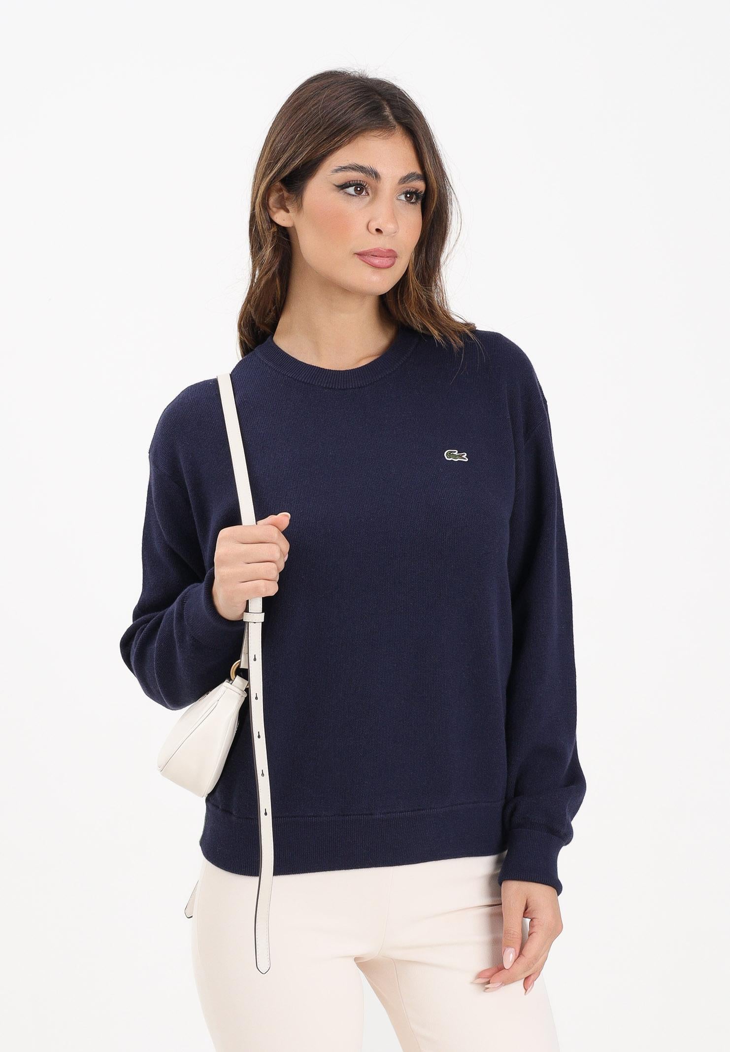 LACOSTE Maglioncino girocollo blu da donna AF4158 166 LACOSTE 