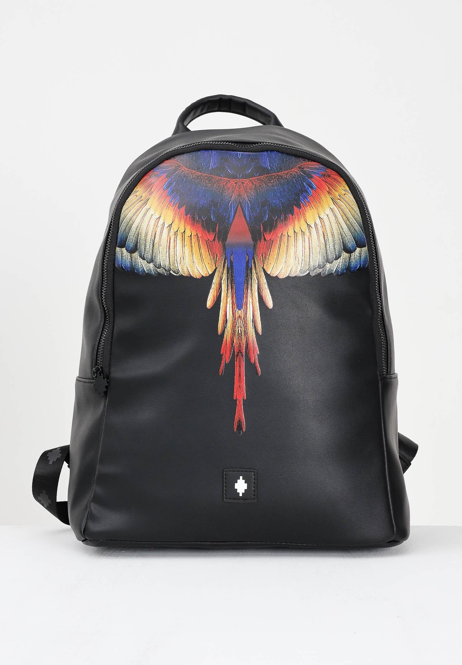 MARCELO BURLON COUNTY OF MILAN Zaino nero per uomo e donna con stampa COMAF250113 . MARCELO BURLON COUNTY OF MILAN 