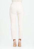 ELISABETTA FRANCHI Pantalone elegante color latte da donna in doppio crêpe PA12056E2 DZ9 ELISABETTA FRANCHI 