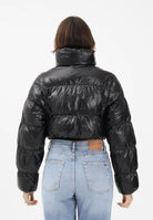 ADIDAS ORIGNALS Piumino croppato Essentials Glossy 2-In-1 nero da donna JX2988 . ADIDAS ORIGINALS 