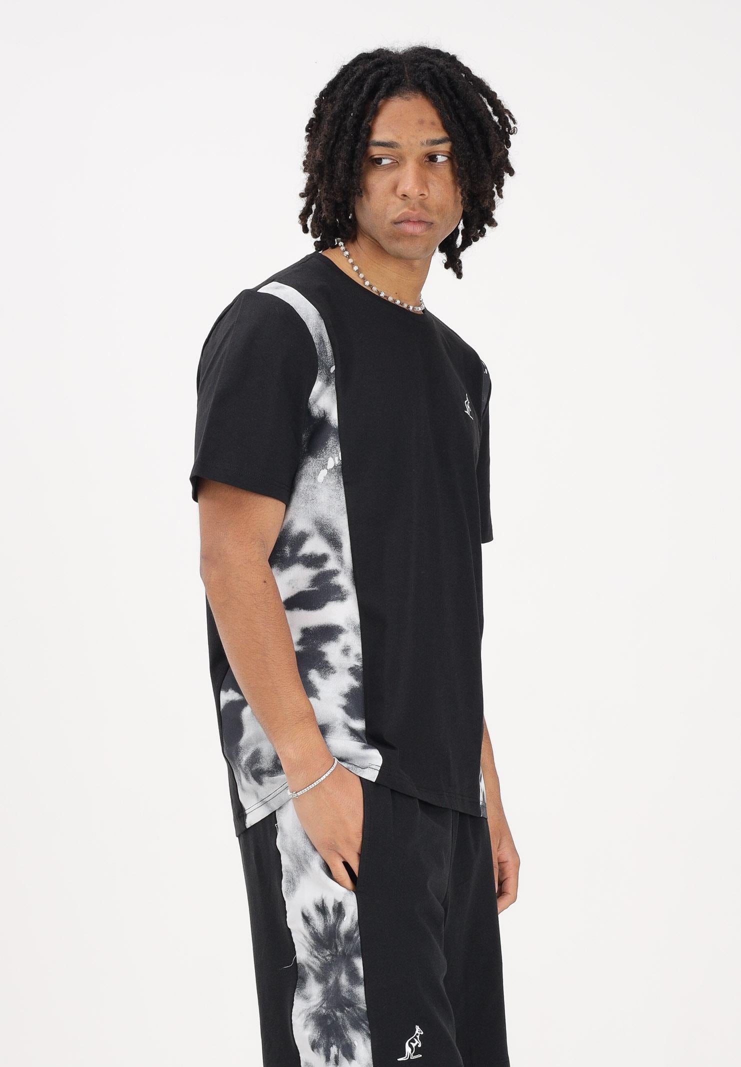 AUSTRALIAN T-shirt a manica corta nera da uomo con inserti laterali con stampa effetto tie-dye SPUTS0021836 003 AUSTRALIAN 