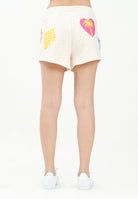 BARROW Shorts sportivo avorio per donna e bambina con strass e smile S5BKJGSH166 013 BARROW 