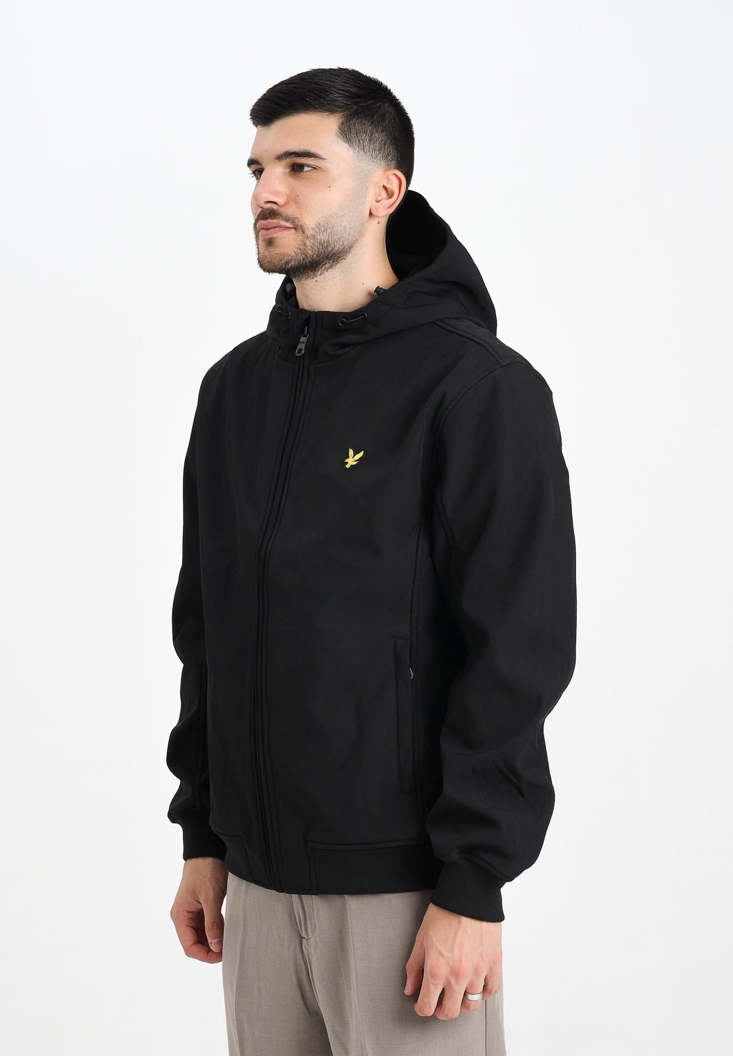 LYLE & SCOTT Giacca softshell foderata in pile nera da uomo JK2110V Z865 LYLE & SCOTT 