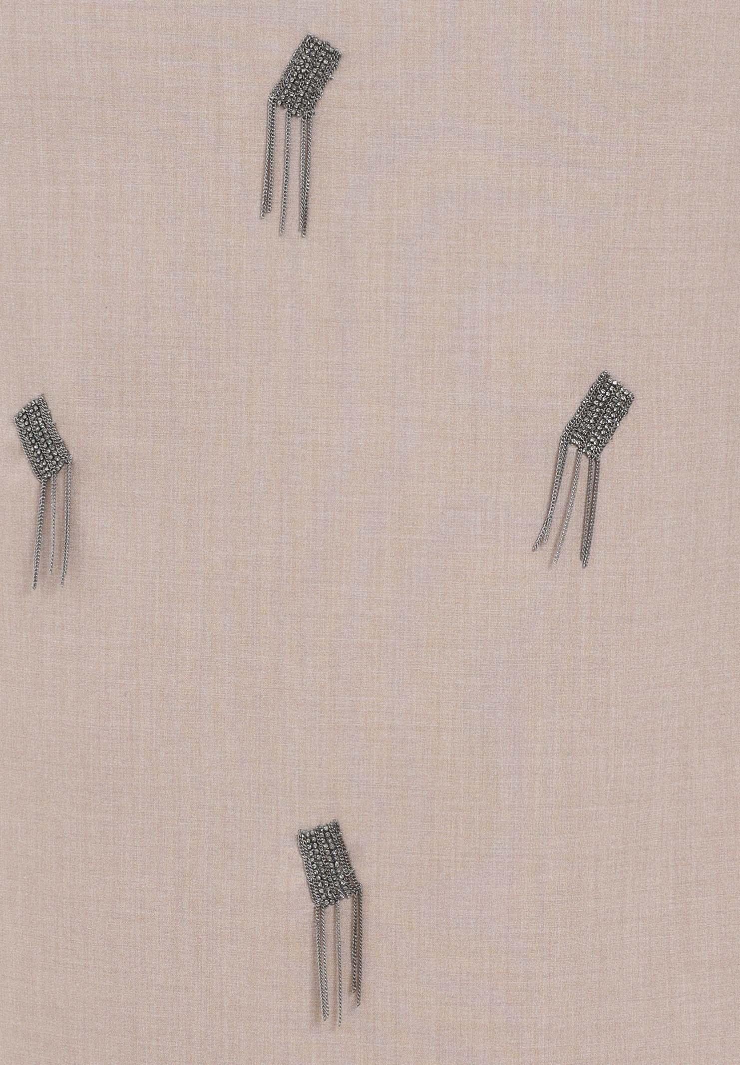 SIMONA CORSELLINI Gonna midi beige da donna con applicazioni gioiello A25CPGO01401-C00235 V0703 SIMONA CORSELLINI 