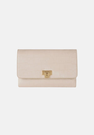 ELISABETTA FRANCHI Pochette vaniglia da donna realizzata in suede BS64A61E2 135 ELISABETTA FRANCHI 