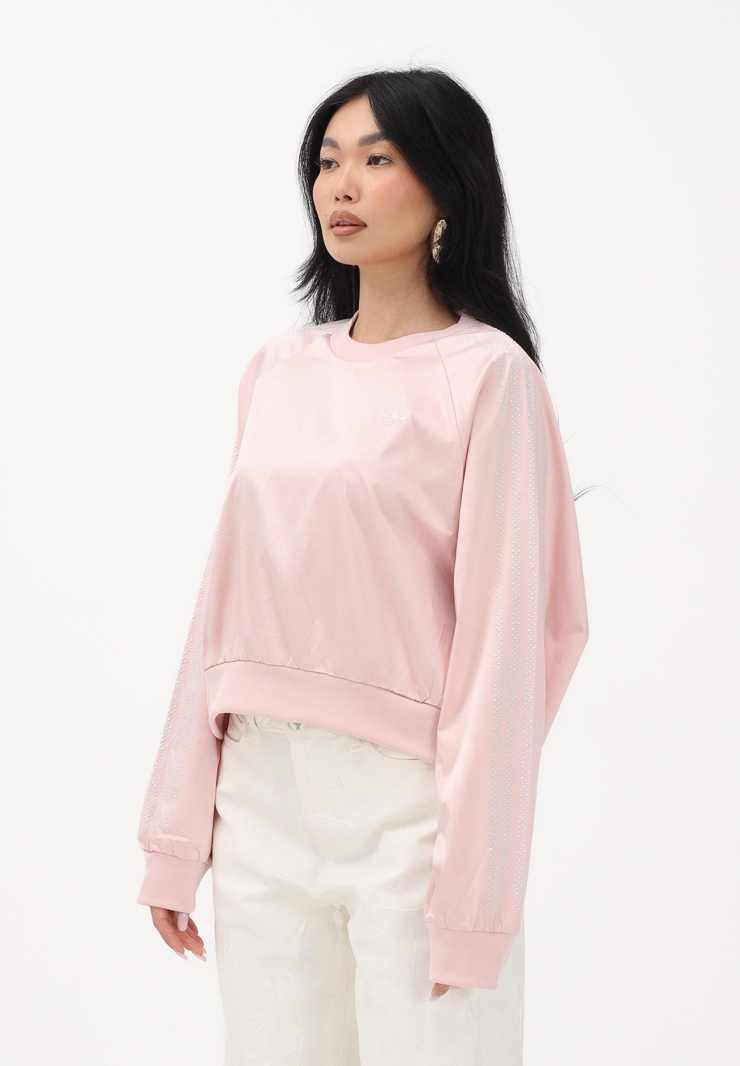ADIDAS ORIGINALS Felpa girocollo PEARL JACQUARD rosa da donna KE3354 . ADIDAS ORIGINALS 