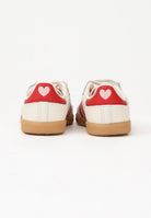 ADIDAS ORIGINALS Sneakers SAMBA ELASTIC LACES beige e rosse da neonato KI6682 . ADIDAS ORIGINALS 