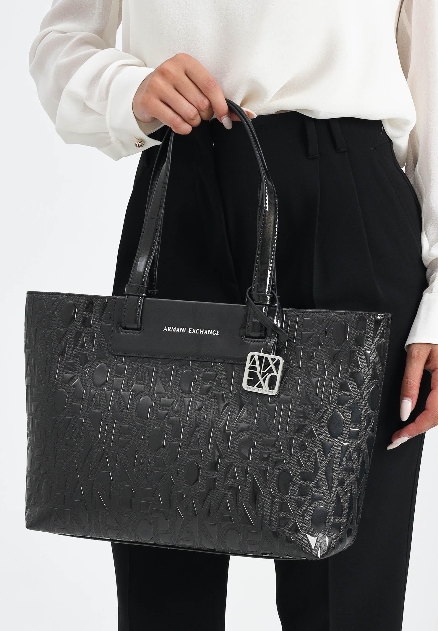 ARMANI EXCHANGE Shopper nera da donna con logo XW001481AF17290 UC001 ARMANI EXCHANGE 