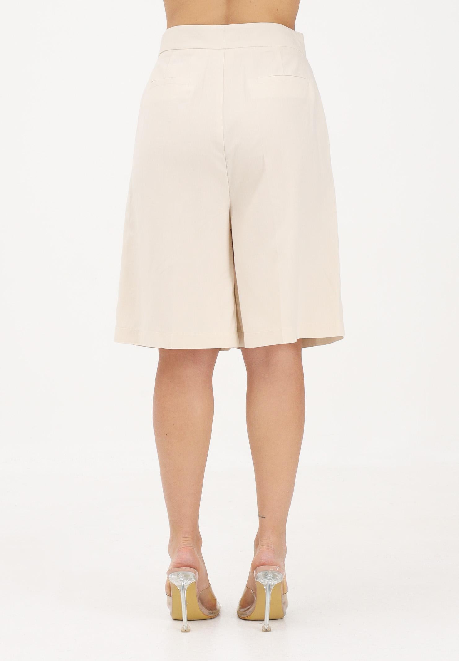 VICOLO Shorts in viscosa e lino Burro beige, donna. TAB1656 BU VICOLO 