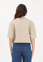 ADIDAS ORIGINALS T-shirt a manica corta Essentials Crop beige da donna KD1363 . ADIDAS ORIGINALS 