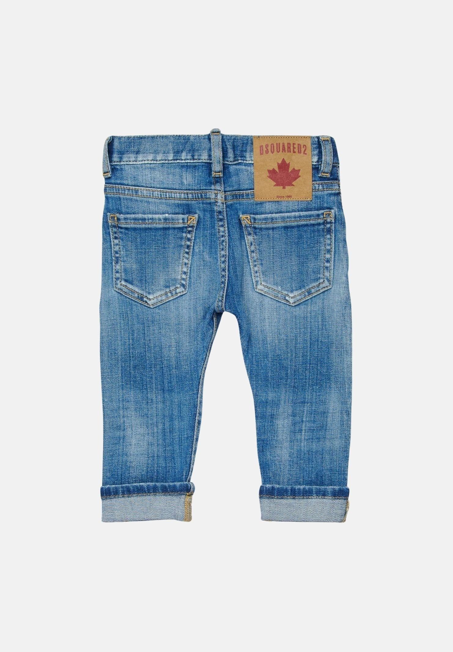 DSQUARED2 Jeans slim in denim chiaro da neonato DQ01TCD0AFN DQ01 DSQUARED2 