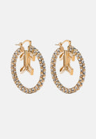 ELISABETTA FRANCHI Orecchini a cerchio oro da donna con strass OR50B62E2 U95 ELISABETTA FRANCHI 