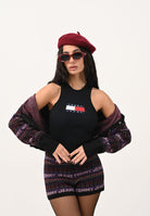 TOMMY JEANS Canotta nera da donna stile vogatore a coste DW0DW20975BDS  TOMMY JEANS 