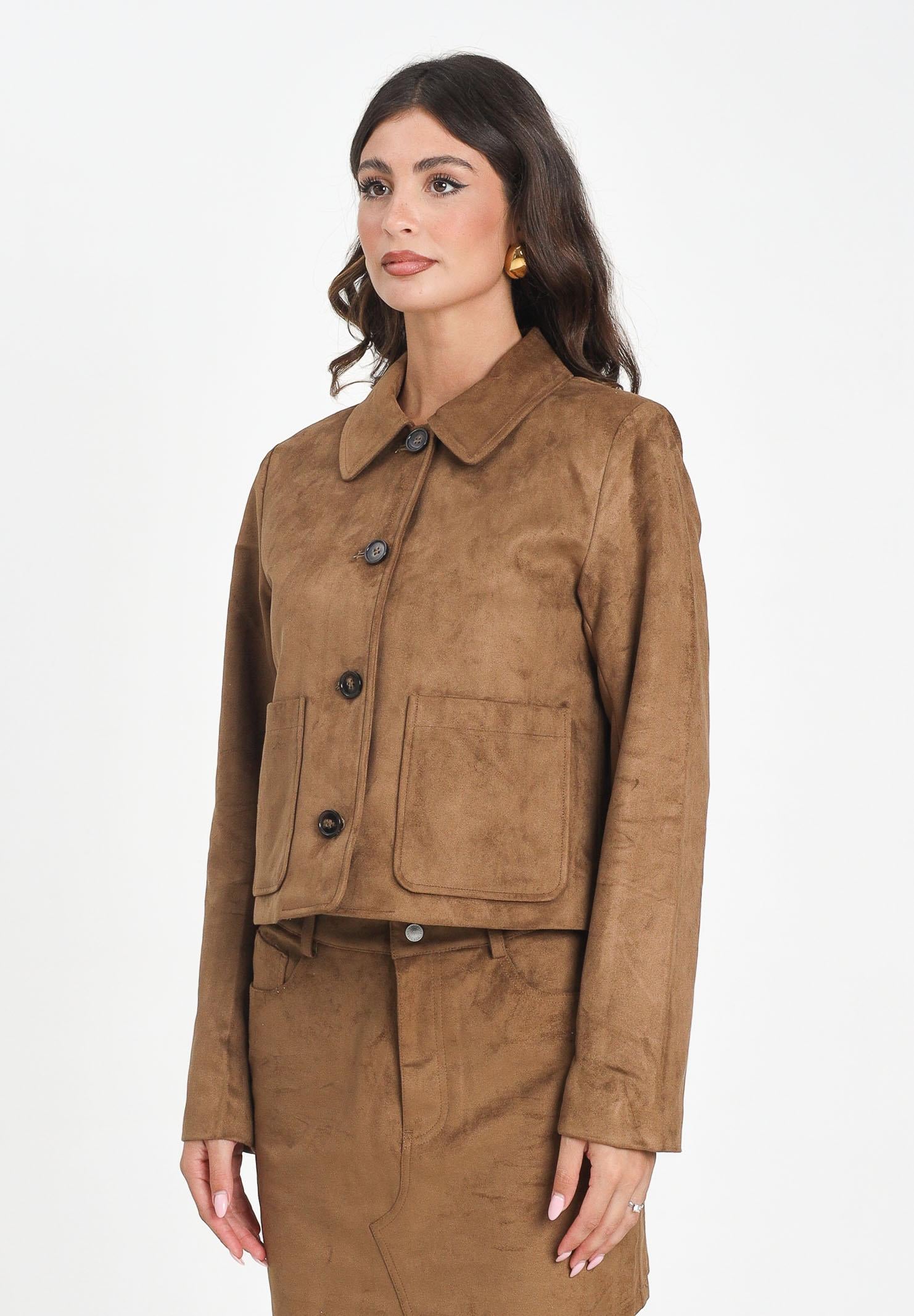 ONLY Giacca in tessuto effetto scamosciato color cammello da donna 15353152 Cognac ONLY 