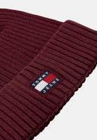 TOMMY JEANS Berretto bordeaux per uomo e donna con logo AM0AM13669 XIU TOMMY JEANS 
