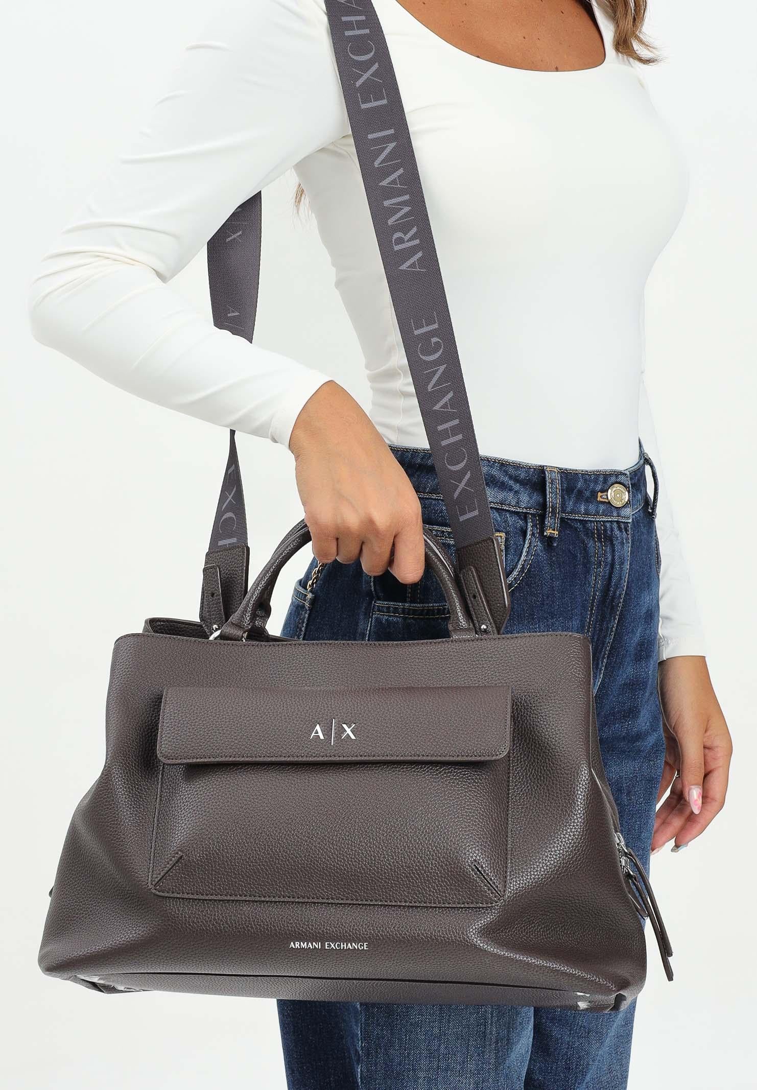 ARMANI EXCHANGE Shopper marrone da donna con tasca e logo XW001542AF17019 U6304 ARMANI EXCHANGE 