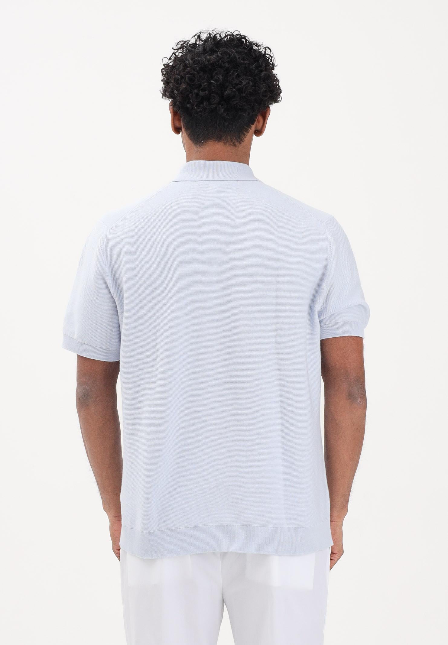 LACOSTE Polo a manica corta celeste da uomo in maglia bouclé AH1043 J2G LACOSTE 