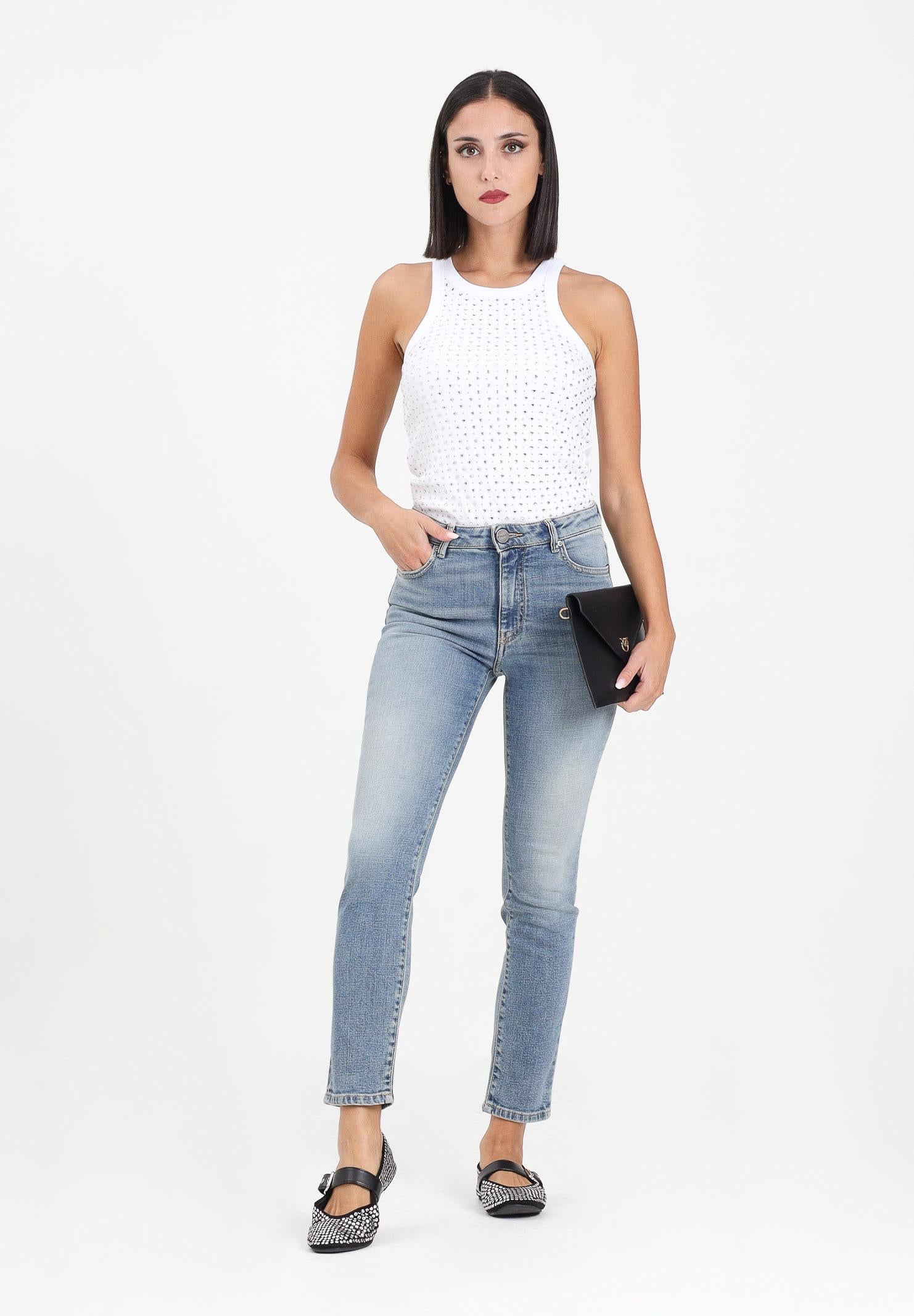 PINKO Jeans in denim stretch da donna dalla linea aderente skinny-fit 100169A2WT PJO PINKO 