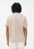 LACOSTE T-shirt a manica corta beige da uomo con monogramma jacquard TH1197 8GI LACOSTE 