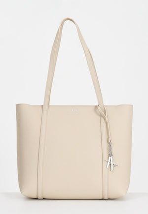 ARMANI EXCHANGE Shopper beige da donna con logo e ciondolo rimovibile AX 942930CC726 M1149 ARMANI EXCHANGE 